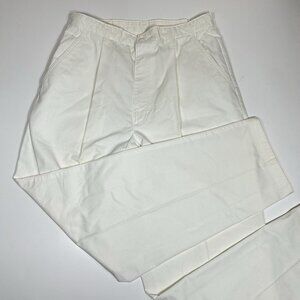 Vtg Savane Women No Wrinkles Pleated Front Pants Business Casual Ivory Size 14